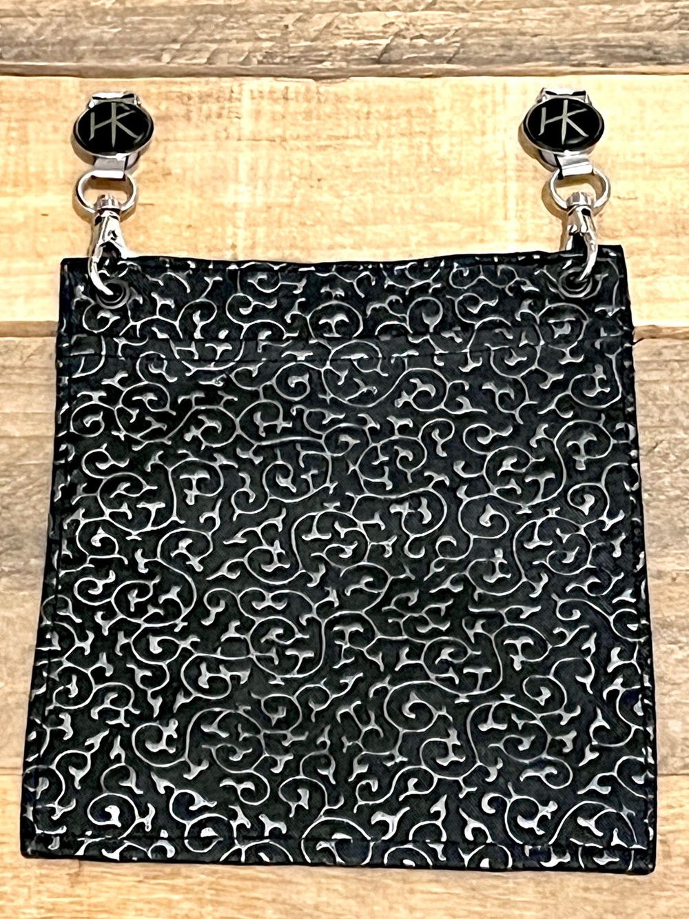 Hip Klips Black Silver Swirl Clippable Waist Pouch Hands-Free HK Logo Clips - Picture 2 of 4